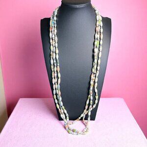 Handmade Recycled Paper Bead Necklace Boho Eco‎ Friendly Layered Jewelry